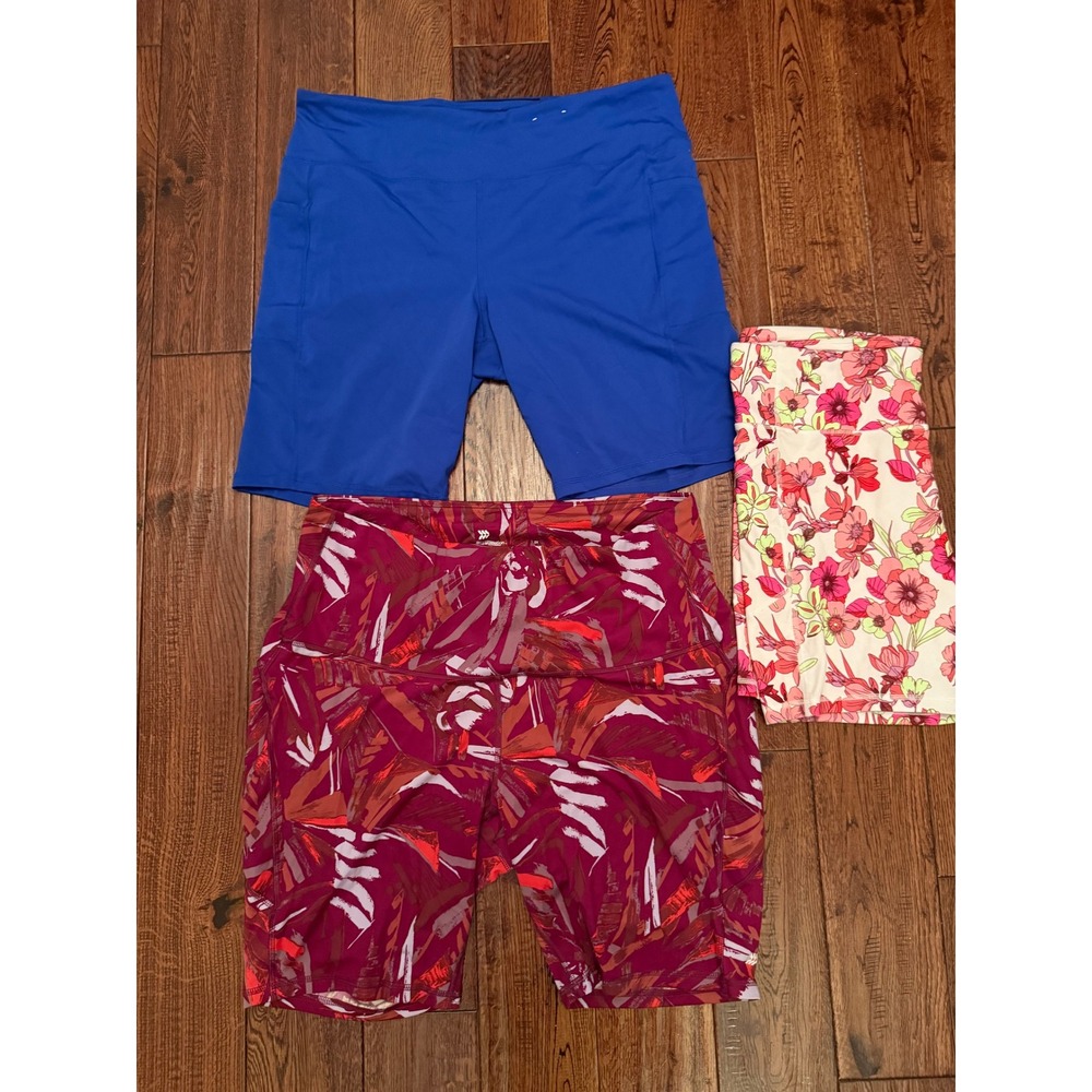 Lot of 3 Womens Plus Size 2X Bike Shorts Xersion Avia All in Motion Activewear